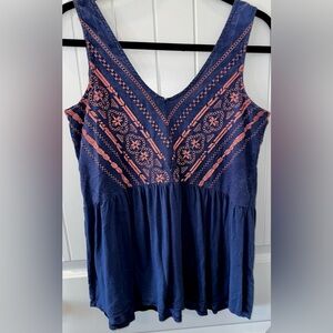 Paper Crane Blue and Pink Embroidered Garment